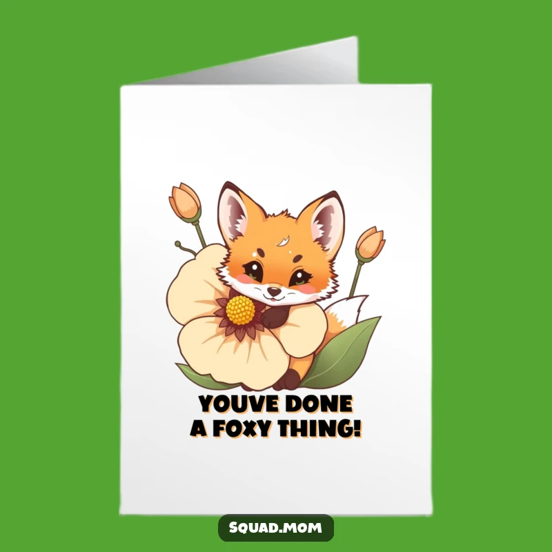 Free Printable Congrats Card: Cheeky Fox Cub, Downloadable & Fun Gift
