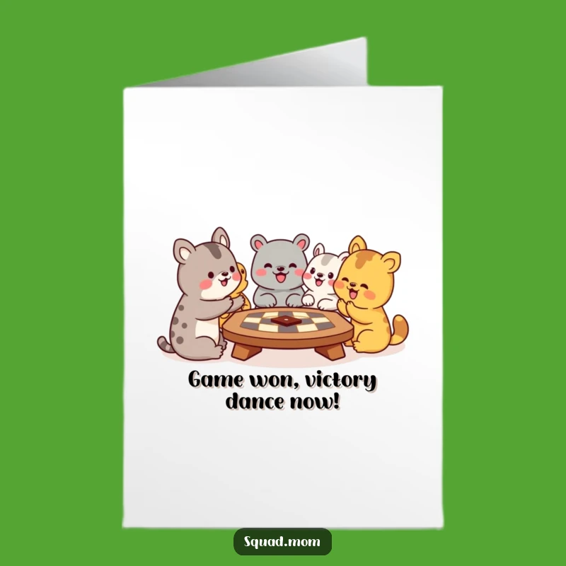 Free Printable Congrats Card: Hilarious Animal Board Game Victory Celebration Download
