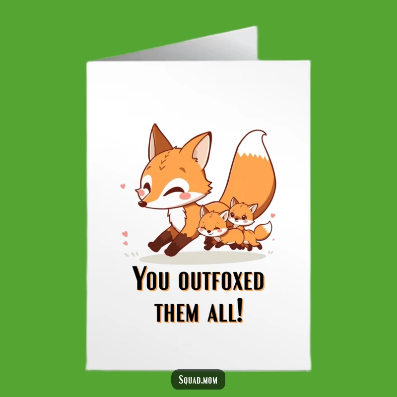 Free Printable Fox Family Congratulations Card - Funny Downloadable