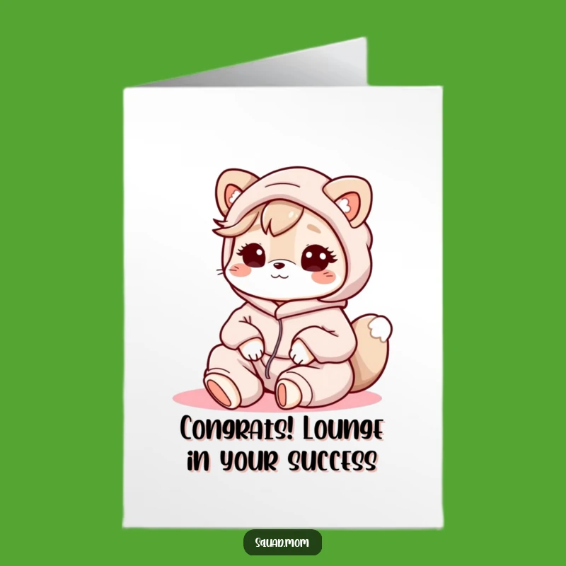Free Printable Kawaii Mom Congrats Card: Comfy Animal Downloadable