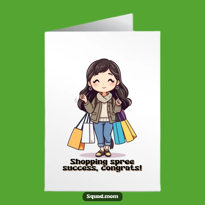 Free Printable Shopping Mom Congrats Card: Funny Downloadable Greeting for Deals Found