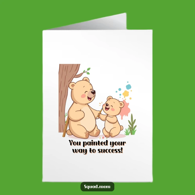 Free Printable Congrats Card: Giggling Bears Painting, Fun DIY Gift