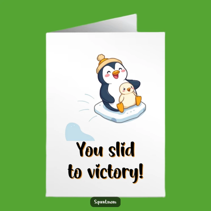 Free Printable Penguin Mom & Chick Congratulation Card - Funny Downloadable