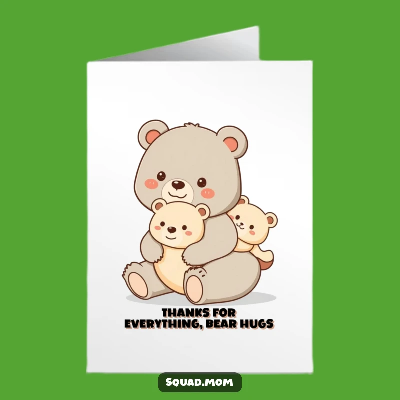 Free Printable Bear Mom Thank You Card - Cozy Ride Gratitude Download