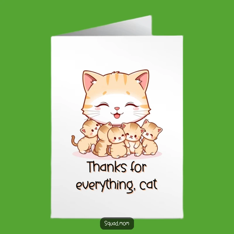 Free Printable Cat Mom Thank You Card: Cute & Funny Kitten Love Downloadable Gift