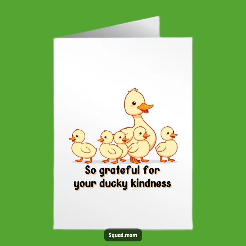 Free Printable Duck Mom Thank You Card - Sweet Duckling Line Gratitude Download