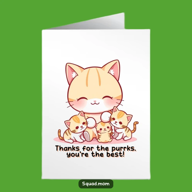 Free Printable Thank You Card: Cat Mom's Playful Gratitude, Print at Home Charm