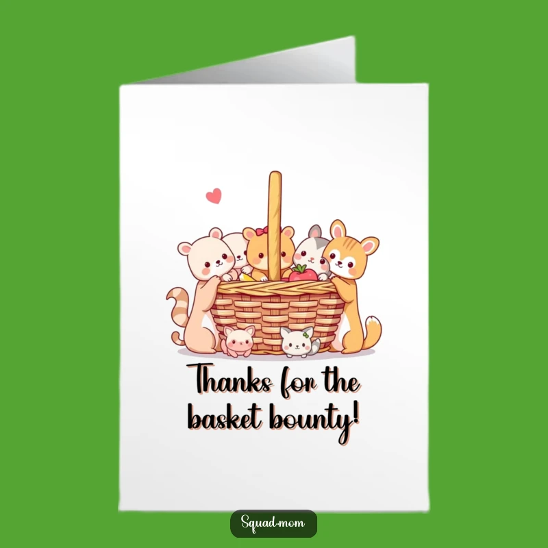 Free Printable Thank You Card: Cute Animal Friends Picnic Gratitude Gift