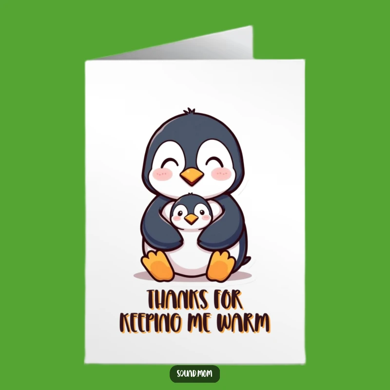Free Printable Thank You Card: Penguin Mom Protection Downloadable Gift
