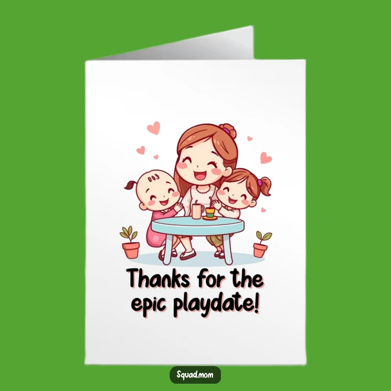 Free Printable Playdate Mom Thank You Card: Funny Downloadable Greeting for Your Bestie