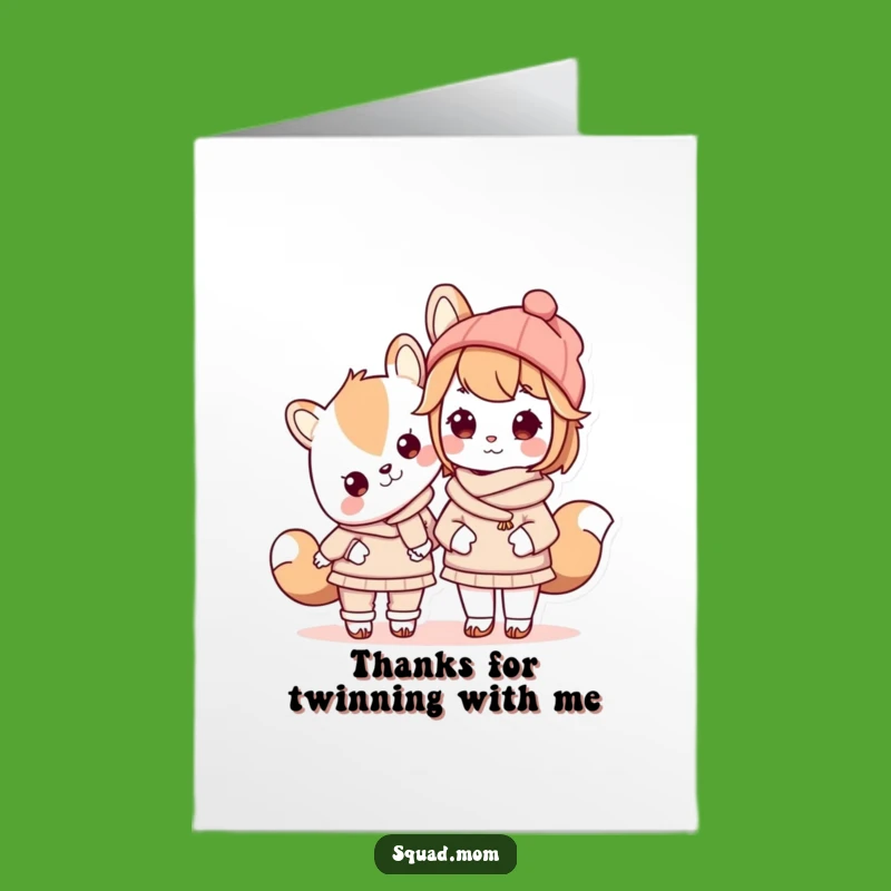 Free Printable Kawaii Mom Matching Outfit Thank You Card - Funny Downloadable for Stylish Duos