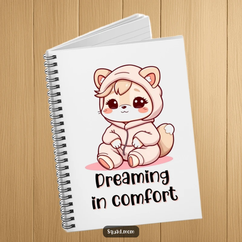 Funny Kawaii Mom Friend Notebook: An adorable animal character in comfy clothes is perfect for journaling cozy thoughts and ideas.