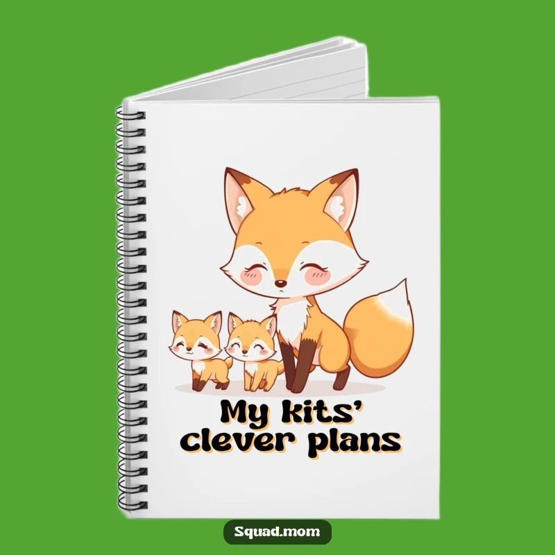 Funny Fox Mom & Kits Notebook - Charming Journal for Nature Lovers