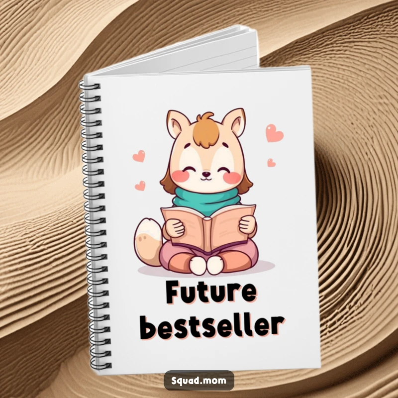 Funny Kawaii Mom Friend Notebook: An adorable animal character reading a storybook is perfect for jotting down stories and ideas.