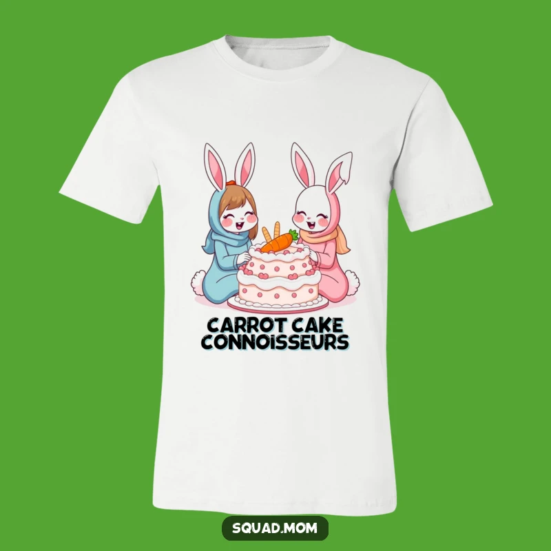 Funny Bunny Moms T-Shirt: Carrot Cake Sharing Design, Hilarious Mom Gift