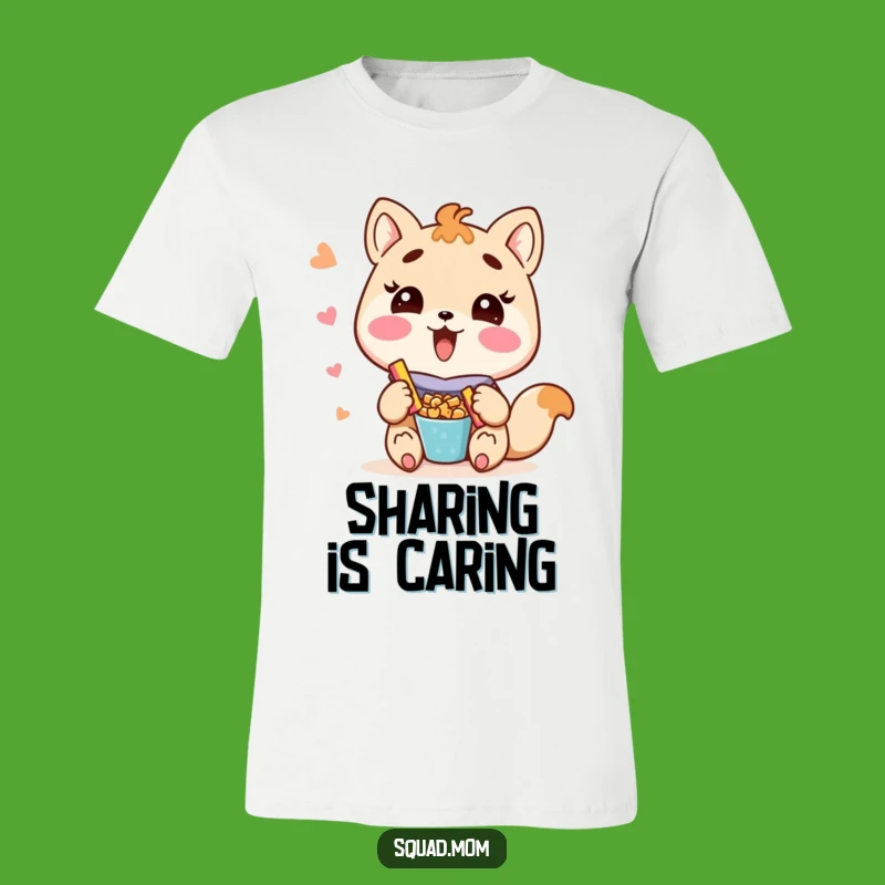 Funny Kawaii Mom Friend T-Shirt - Enthusiastic Snack Sharer Apparel!