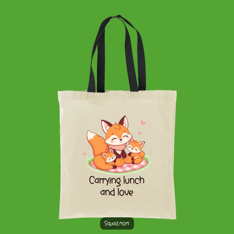 Funny Fox Mom Picnic Tote Bag - Happy Family Style, Practical Gift!