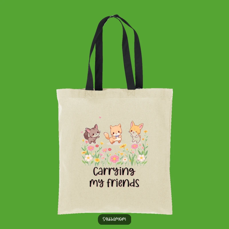 Funny Animal Friends Tag Tote Bag: Carry Your Playful Spirit