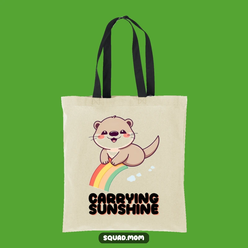 Funny Otter Rainbow Tote Bag - Whimsical Bag for Everyday Adventures