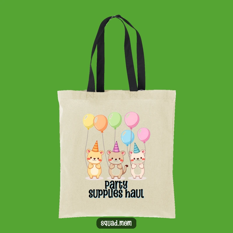 Funny Animal Party Tote Bag: Carry Festivities, Silly Hats & Balloons Gift