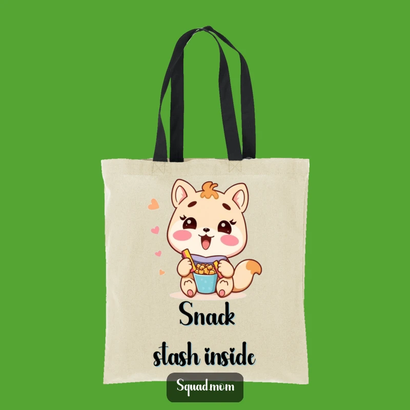 Funny Kawaii Mom Friend Tote Bag - Adorable Snack Sharing Carry-All!